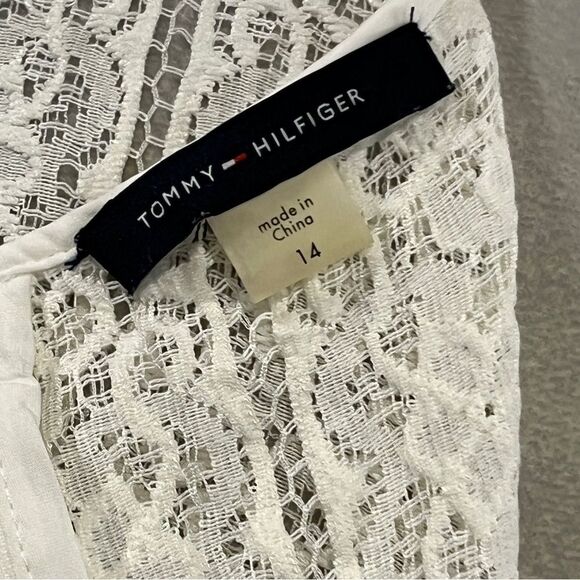 Tommy Hilfiger White sleeveless Lace Mini Dress size 14 - Picture 10 of 13